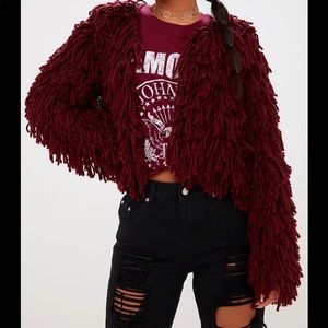 Shaggy knit jacket